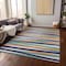 Homeroots 5' X 8' Blue Green And Copper Striped Washable Indoor Outdoor Area Rug 597368 - alternate 4