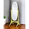 Homeroots 59" Yellow Oval Solid Wood Framed Freestanding Cheval Mirror 468370 - alternate 4