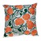 Homeroots 22" Orange and White Floral Cotton Throw Pillow With Embroidery 529293 - alternate 3