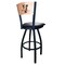 Holland Bar Stool Co 36" Blk Wrinkle Vermont Swivel Bar Stool, Laser Engraved Back L03836BWMedMplAVermntBlkVinyl - alternate 4