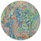 Homeroots 8' Orange And Teal Blue Round Abstract Washable Indoor Outdoor Area Rug 588458 - alternate 5