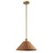 Jonathan Y Hattie 15 in. 1-Light Coastal Bohemian Metal and Woven Rattan LED Pendant Light, Gold Painting/Brown JYL5713A - alternate 6