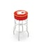Holland Bar Stool Co 30" Calgary Flames Cushion Seat, 2-Ring Chrome Swivel Bar Stool L7C130CalFla - alternate 1