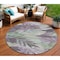 Homeroots 8' Lavender And Lilac Round Floral Washable Indoor Outdoor Area Rug 611116 - alternate 1