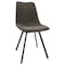 Leisuremod Markley Modern Leather Dining Chair with Metal Legs, Grey MC18GR - alternate 1