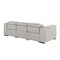 Homeroots 104" Light Gray Top Grain Leather Reclining Metal USB Sofa 720389 - alternate 6