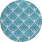 Homeroots 8' Teal Blue And Ivory Round Geometric Washable Indoor Outdoor Area Rug 594745 - alternate 3