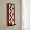 Homeroots 17" Red And Silver Geometric Solid Wood Wall Sconce Candle Holder 274849 - alternate 3
