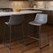 Homeroots Set of Two 29" Charcoal and Black Faux Leather and Steel Counter Height Bar Chairs, 2PK 555757 - alternate 3