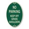 Signmission No Parking Keep Off Grass Shoulders, 12 Inch X 18 Inch Architectural Oval, Heavy Gauge Aluminum A-OV-G-1218-23712 - alternate 1