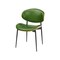 Homeroots Set of Two Green and Black Upholstered Faux Leather Curved Back Dining Side Chairs 543557 - alternate 1