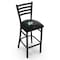 Holland Bar Stool Co 25" Blk Wrinkle Dallas Stars Stationary Counter Stool, Ladder Back L00425DalSta - alternate 1