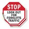Signmission Stop Look Out for Forklifts Traffic, 4 inch X 4 inch, Vinyl Decal, 2PK OC-D-2PACK-4-58 - alternate 1