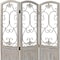 Homeroots 68" Beige Metal And Wood Folding Three Panel Screen Room Divider 415076 - alternate 3