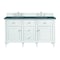 James Martin Vanities Lorelai 60'' D Vanity, Bright White w/ Parisien Bleu Silestone Top w/FreePower Wireless Charger 424-V60D-BW-FPBL - alternate 1