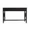 Homeroots 48" Black Poplar Solid Wood Writing Desk With Three Drawers 402067 - alternate 4