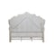 Homeroots Antiqued White Wood And Tufted Silk Queen Bed Frame With Nailhead Trim 347173 - alternate 1