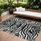Homeroots 9' X 12' Black And Ivory Animal Print Washable Indoor Outdoor Area Rug 600592 - alternate 1