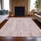 Homeroots 3' X 5' Coral And Beige Striped Washable Indoor Outdoor Area Rug 631533 - alternate 6