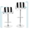 Elama 2 Piece Adjustable Faux Leather Bar Stool in Striped Black and White with Chrome Base ELM-704B-BLK-WHT - alternate 3