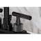 Kingston Brass Knurled Double-Handle 4" Centerset Bathroom Faucet with Brass Pop-Up, Matte Black KS6640KNL - alternate 2