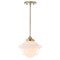Jonathan Y Kurtz 9.5" Adjustable Drop Metal/Glass LED Pendant, Brass Gold/White JYL3517A - alternate 6