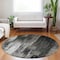 Homeroots 8' Gray And Black Round Abstract Washable Indoor Outdoor Area Rug 563606 - alternate 4