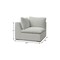 Homeroots 44" Gray Fabric Modular Sofa With Brown Legs 641025 - alternate 4