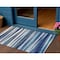 Homeroots 3' X 5' Navy Blue Ivory And Gray Striped Washable Indoor Outdoor Area Rug 597343 - alternate 1