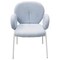 Leisuremod Celestial Boucle Dining Arm Chair, White Iron Frame with Blue Fabric CCAW-23BU - alternate 3