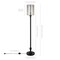 Homeroots 68" Black Torchiere Floor Lamp With Clear Transparent Glass Drum Shade 523369 - alternate 3