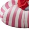 Homeroots 32" Pink and White Microfiber Round Striped Pouf Cover 546265 - alternate 4