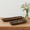 Homeroots Set of Two Dark Brown Solid Wood Boat Vanity Trays 574114 - alternate 3