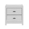 Homeroots 23" Solid Wood Distressed Two Drawer Nightstand 490275 - alternate 1