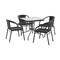 Flash Furniture Square Table Set, Aluminum, Glass, Metal, Plastic, Rattan, Clear TLH-073SQ-037BK4-GG - alternate 1