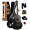 Pyle Beginner Acoustic Guitar Kit, 1/4 Junior Size All Wood Instrument for Adults, Kids, 30 in Black PGACLS30BKMT - alternate 1