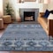 Homeroots 5' X 8' Blue Gray And Charcoal Tribal Washable Indoor Outdoor Area Rug 615399 - alternate 5