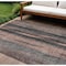 Homeroots 9' X 12' Blue Charcoal And Copper Botanical Leaves Washable Indoor Outdoor Area Rug 581952 - alternate 1