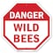 Signmission Danger Wild Bees, 6 Inch X 6 Inch, Plastic Sign OC-P-6-22 - alternate 1