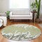 Homeroots 8' Sage And Ivory Round Abstract Washable Indoor Outdoor Area Rug 613604 - alternate 4