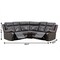 Homeroots Dark Gray Polyester Blend Power Reclining U Shaped Three Piece Corner Sectional 343955 - alternate 3