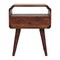 Homeroots 22" Chestnut Solid Wood Oval One Drawer Nightstand 651575 - alternate 1