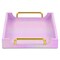 Homeroots 16in Pink Faux Shagreen Serving Tray With Handles 713550 - alternate 4