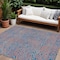 Homeroots 10' X 14' Teal Blue And Pink Abstract Washable Indoor Outdoor Area Rug 599843 - alternate 1