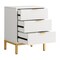 Kioottoo 19.7'' White & Gold 3-Drawer Nightstand, 25.8'' Tall Elegant Side Table TB-F1638 - alternate 3