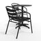 Flash Furniture Lila 23.5in Black Round Aluminum Indoor-Outdoor Table Set with 2 Black Slat Back Chairs TLH-ALUM-24RD-017BK2-GG - alternate 8