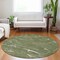 Homeroots 8' Olive Green Gold And Ivory Round Abstract Washable Indoor Outdoor Area Rug 601076 - alternate 5