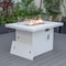 Leisuremod Chelsea Patio Modern Aluminum Propane Fire Pit Table, White CF44G-W - alternate 1