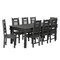 Homeroots 84" Black Solid Wood Dining Table 521840 - alternate 2