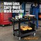 Powertec Utility Service Cart, 2 Shelf 550 lb Heavy Duty Rolling Cart with Dual Locking 5" Casters 72414 - alternate 2